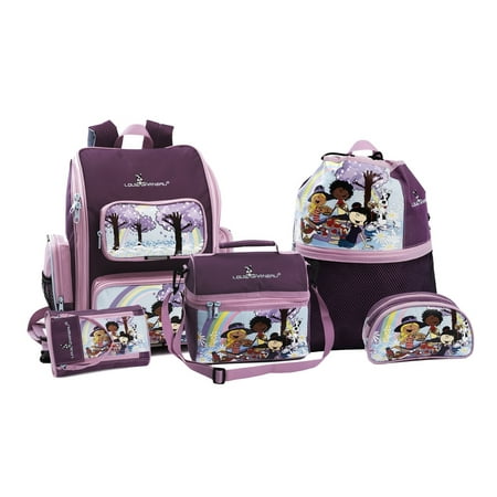 Louis Garneau Kids Backpack, Lunch Box - 2-Piece Set School Supplies For Kids - Durable Materials - Optimal Back & Shoulder Support - Lion One Size