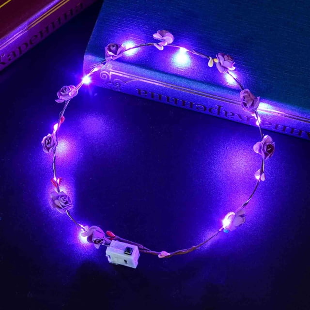 Xihbxyly En venta Corona de luces LED, 10 diademas in luces de flores, diademas decorativas in flores, Corolla, accesorios florales para mujer, Corolla, luces para fiestas de bodas