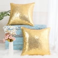 thumbnail image 4 of PiccoCasa 2Pcs Decorative Sequin Throw Pillow Covers 16"x16" Cushion Covers for Party, Gold Tone, 4 of 6