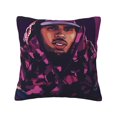 thumbnail image 1 of Fundas de almohada de terciopelo Chris Brown, fundas de almohada decorativas suaves y acogedoras con cremallera oculta para dormitorio, sofá, sillón, funda de almohada de terciopelo, 1 of 8