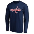 thumbnail image 2 of Men's Navy Washington Capitals Primary Logo Long Sleeve T-Shirt, 2 of 3