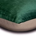 thumbnail image 2 of The HomeCentric Handmade Green 12"x14" (30x35 cm) Lumbar Pillow Cover, Velvet Patchwork & Color Blocking Oblong Pillow, Patchwork Pattern Modern Style - Velutinous Green, 2 of 3
