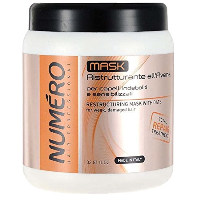 BRELIL Numero Restructuring Cream Mask Hair with Oat Extracts (33.81 fl.oz)