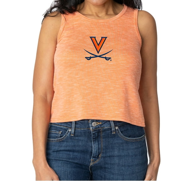 Women's Orange Virginia Cavaliers Brie Sandwash Tri-Blend Cropped Tank Top