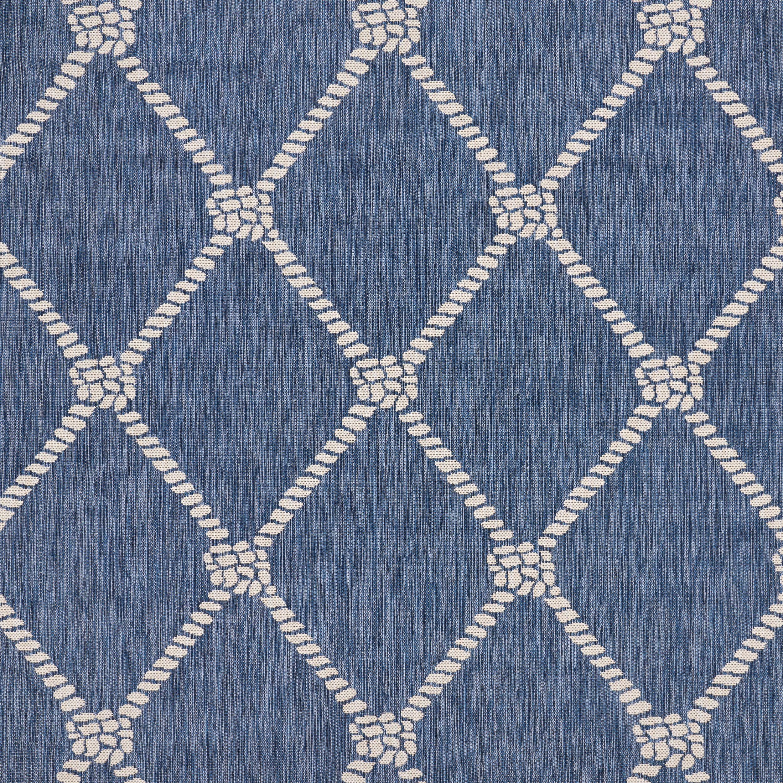 Ox Bay Sophie 5'3" Round Navy Nautical Rope Indoor/Outdoor Area Rug