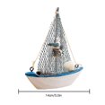thumbnail image 4 of Moyic Mini barco de azul de náutica de estilo mediterráneo, adornos artesanales de madera, decoración del hogar para habitación de Decoración del hogar 14 aves marinas navegantes Moyic HA8706-03B, 4 of 6