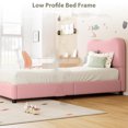 thumbnail image 6 of Huisuilinss Twin Bed Frame With Upholstered Headboard,Full Size Low Profile Platform Bed With Soft Boucle Fabric,Wooden Slats,Noise Free,No Box Spring Needed,Queen Size Bed Frame, 6 of 8