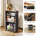 thumbnail image 5 of Tribesigns 4 Tier Slim Storage Cart with Wheels, Rolling Kitchen Cart Utility Cart with Storage Shelf, Black, 5 of 17