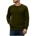 thumbnail image 6 of Tawop Mens Sweatshirt Solid-Color Long-Sleeved Round-Neck Pullover Sweatshirt Top, 6 of 9