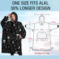thumbnail image 4 of Oversized Wearable Blanket Hoodie,Black White Gothic Cat Skull Moon Pattern Sherpa Blanket Hoodie with Super Pockets,Super Warm Fuzzy Pullover for Women & Men, 4 of 6