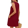 thumbnail image 5 of BUIGTTKLOP Summer Dresses for Women Beach Cover Up Sleeveless Lace Crewneck Crochet Front Loose Fitted Sundress, 5 of 5