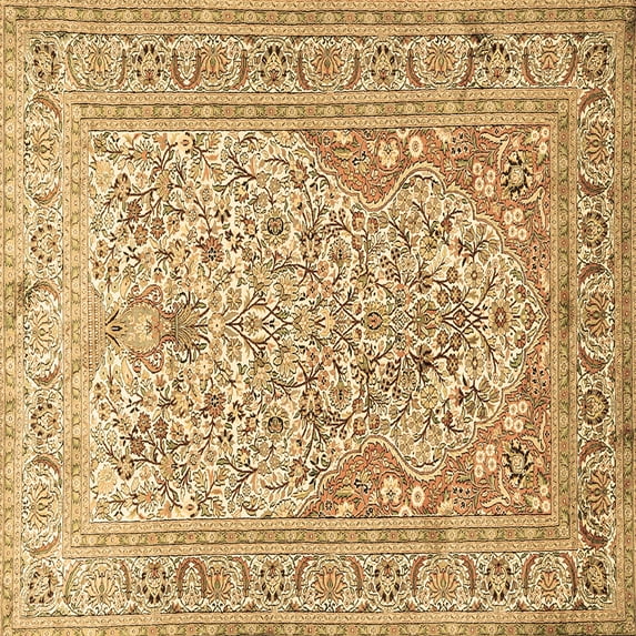 Ahgly Company Indoor Square Persian Brown Traditional Area Rugs, 7' Square