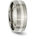 thumbnail image 5 of Chisel Titanium Brushed with Sterling Silver Inlay 8.2mm Band - Ring Size 11.5, 5 of 8