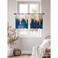 thumbnail image 3 of Abstract Color Block Sheer Curtains 54 Inches Long 2 Panels Navy Block Impressionist Style Light Filtering Semi Sheer Window Curtains Drapes for Bedroom Living Room 52"x54", 3 of 7