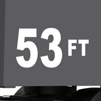 Set of 2 - 53 feet 53 ft 53' Trailer Length Vinyl Decal Sticker - Many Colors & Sizes - Trailer Sign Semi-Trailer Length Number Truck Safety Markings for Dry Van and Reefer Trailers (9" x 5", White)