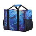 thumbnail image 2 of Whale in Sea Reusable Grocery Bags with Handle Side Pocket Waterproof Shopping Portable Tote, 2 of 8