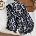 thumbnail image 5 of Jiibva Leopard Tassels Scarf Lady Oversized Long Soft Warm Wrap Shawl Windproof Winter Neck Warmer Animal Print Scarves for Women, 5 of 7