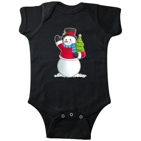

Inktastic Snowman Holding Christmas Tree Gift Baby Boy or Baby Girl Bodysuit