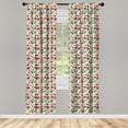 thumbnail image 3 of Ambesonne Christmas Curtains, Poinsettia Flower, Pair of 28"x84", Multicolor, 3 of 5