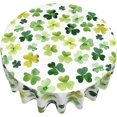 thumbnail image 2 of St.Patrick''s Day Tablecloth Round 70 Inch,Green Shamrock Table Cloth,Stain Resistance Polyester Spring Table Covers for Kitchen Dining,Small Tablecloth for Parties Picnic, 2 of 6