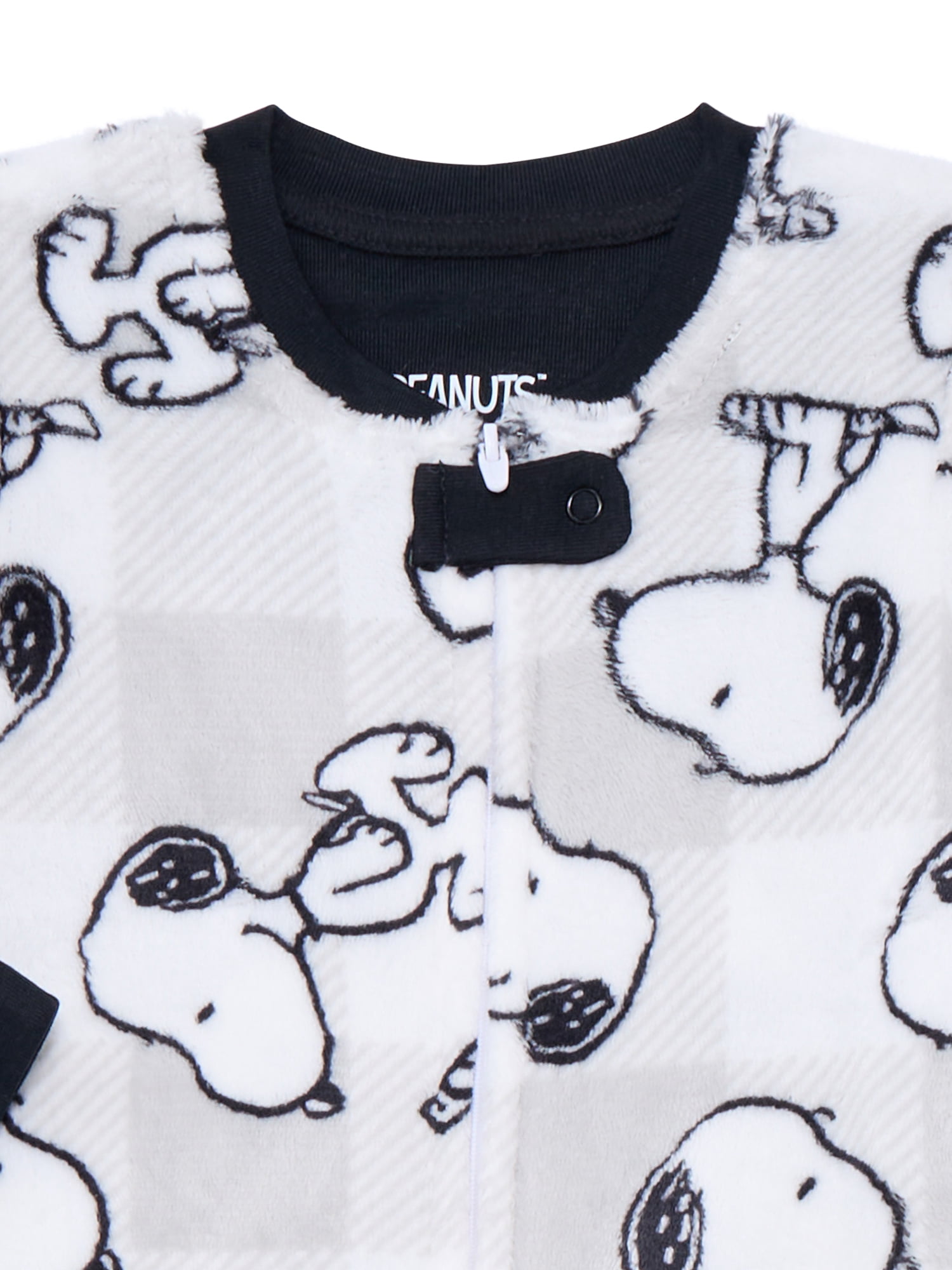 Peanuts Unisex Toddlers Snoopy Plaid Matching Family Pajamas One Piece, Sizes 2T-5T