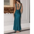 thumbnail image 2 of Vestido largo VUBIYA elegante de satén con cuello en V sin espalda para mujer, 2 of 6