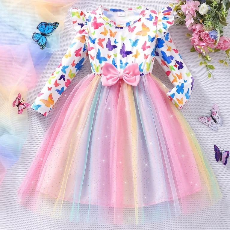 Karoyedx Little Girls Christmas Dress Dresses for Toddler Girls Girls Long  Sleeve Holiday Dress Little Girl Velvet Winter Dress Kids Fall Formal Party  Dresses Pink Size,5 Years - Walmart.com