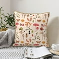 thumbnail image 6 of Kll Retro Autum Mushrooms Decorative Throw Pillow Covers Velvet Soft For Couch Sofa Bedroom Living Room Outdoor -16"X16", 6 of 8