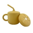 thumbnail image 1 of Tazas Vasos de silicona 2 en 1 para bebés con pajita y tapa para taza de refrigerio Vasos de silicona para bebés pequeños Taza de entrenamiento con asas Vaso con pajita a prueba de derrames Sin BPA Ap, 1 of 8