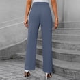 thumbnail image 4 of WTOBBY Women's Autumn Ready Straight Leg Dress Pants in Nine Point Harlan Style for Business Casual Office Wear, Weekend Events and Seasonally Appropriate Smart Style,Blue S, 4 of 5