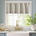 thumbnail image 2 of Colorful Striped Linen Double Layer Valance Pinstripe Rustic Cafe for Living Room Bathroom Room Darkening Drapes for Small Window Farmhouse Valance Rod Pocket 1 Panel 18 Inch Multi Blue, 2 of 8