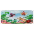 thumbnail image 1 of Garden Kitchen Mat, Gardening Theme Illustration of Butterfly Ladybug Worm Flowers and Grass, Plush Decorative Kitchen Mat with Non Slip Backing, 47" X 19", Jade Green Fern Green, by Ambesonne, 1 of 1