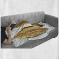 thumbnail image 6 of Surfboard Soft Flannel Fleece Blanket, Water Sports Ocean Related 3 Wooden Items Image on Plain Backdrop, Cozy Plush for Indoor and Outdoor Use, 60" x 80", White Amber and Pale Brown, by Ambesonne, 6 of 6