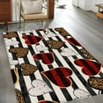 thumbnail image 3 of Valentine's Day Washable Area Rug&nbsp;3x5ft Leopard Print White Red Love Heart Black Striped Soft Rectangle&nbsp;Rugs for Living Room, Non Slip Carpet for Bedroom&nbsp;Entryway Dining Room, 3 of 9