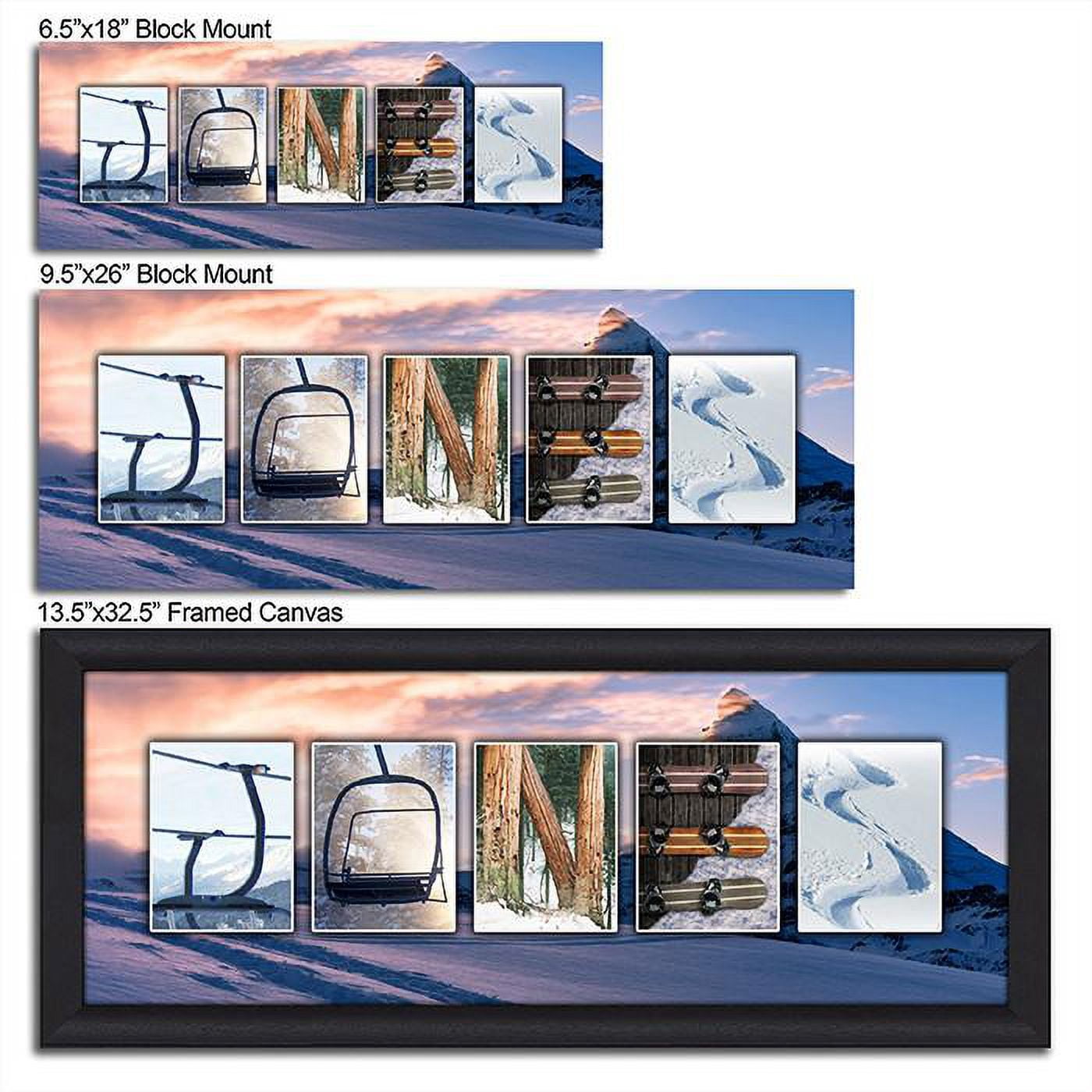 Personalized Snowboarding Canvas Wall Art, Live Preview, Choose Each Photo, Multiple Options