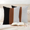 thumbnail image 3 of Vintage Farmhouse Outdoor Pillow Covers 16"x16" Set of 2, Boho Black Brown Texture Stripes Modern Waterproof Throw Pillow Covers for Patio Furniture, Decorative Cushion Covers for Porch, 3 of 9