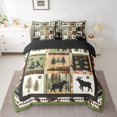 thumbnail image 2 of Manfei Cute Deer Bear Bedding Comforter Set 7pcs,Wild Animal Queen Bedding Sets,Rustica Farmhouse Cabin Queen Sheet Sets For Child,Breathable Home Decor,Reversible, 2 of 8