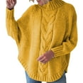 thumbnail image 2 of IMENGL Chandail à Manches Longues Col Rond Manches Chauve-Souris Tricot Épais Grande Taille, Jaune m, Taille M-2TG, 2 of 5