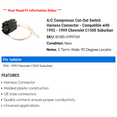 thumbnail image 2 of A/C Compressor Cut-Out Switch Harness Connector - Compatible with 1992 - 1999 Chevy C1500 Suburban 1993 1994 1995 1996 1997 1998, 2 of 2