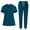 Dark Blue, variant on Scrub for Women Scrubs Top with Classic V-Neck & Jogger Pants Medical Nursing Uniform Black Scrub Set Multi-Pockets, M