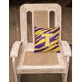thumbnail image 2 of Carolines Treasures CJ1022-TPW1414 Monogram - Tiger Stripe - Purple Gold Decorative Fabric Pillow - 14 x 14 in.- Initial T, 2 of 2