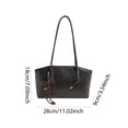 thumbnail image 2 of Yucurem Vintage Shoulder Bags for Women, Trendy Leather Hobo Handbag with Pendant for Work Travel (Black), 2 of 7