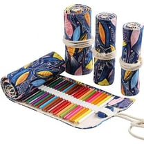 36/48/72 Slots Colored Pencil Wrap Pencils Roll Holder Coloring Pencils Organizer Holder Colored Pen Paint Brush Storage Pouch Portable for Artist Student (Colorful Fish, 48 Slots)36 Slots