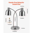 thumbnail image 6 of VEVOR Food Heat Lamp, 500W Electric Commercial Food Warmer Light, 2-Head Stainless Steel French Fry Heating Lamp with 3 Bulbs, Catering Food Warming Equipment for Kitchen, Buffet, Restaurant, Silver, 6 of 9
