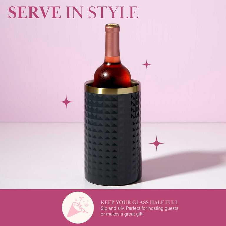Personalized Double-Wall Insulated Wine Bottle Cooler - Floral