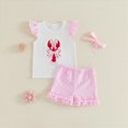 thumbnail image 2 of TOWED22 Baby Girls Summer Fashion Sets 2pcs Outfit Sleeveless Tank Top Tee and Casual Shorts Outfits Clothing Clothes(Pink,6-12 M), 2 of 8