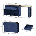 thumbnail image 7 of Blotout Large Extendable Kitchen Island Cart (80"-48") - Rolling on Wheels, with Extendable Dining Table, Power Outlet, 2 Cabinets, 2 Drawers & 3 Open Shelves, 7 of 7