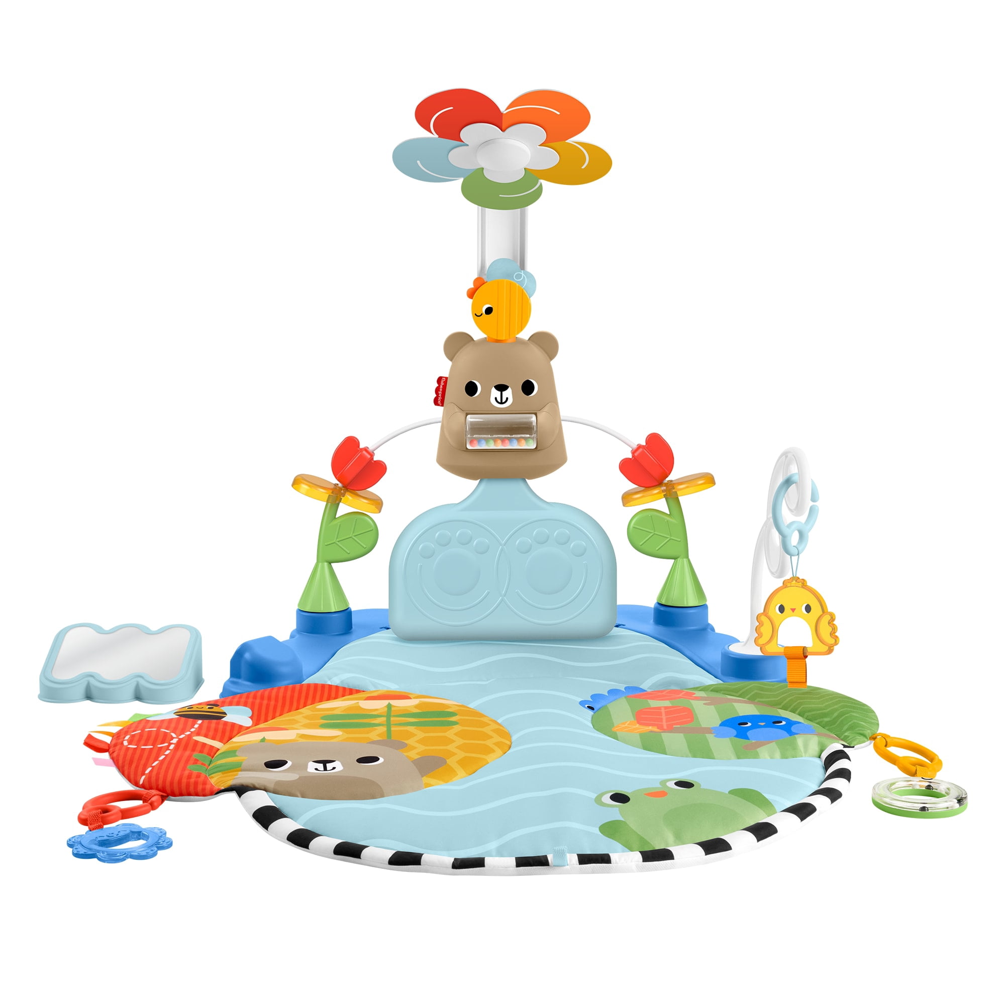 Fisher-Price 3-in-1 Kick & Sway Activity Gym, Baby Play Mat & Sensory Toys for Newborn Developmental Play