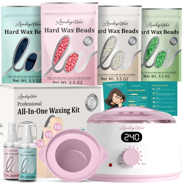 Kit de depilación LANSLEYWAX Digital para mujeres y hombres con 39 accesorios