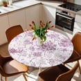 thumbnail image 2 of Maple Tree Pine Elastic Fitted Round Table Cover Watercolor Plants Purple Waterproof Outdoor Tablecloth for Holiday Party, Picnic, Patio & Dining Fits Tables Up to 55"-60", 2 of 8